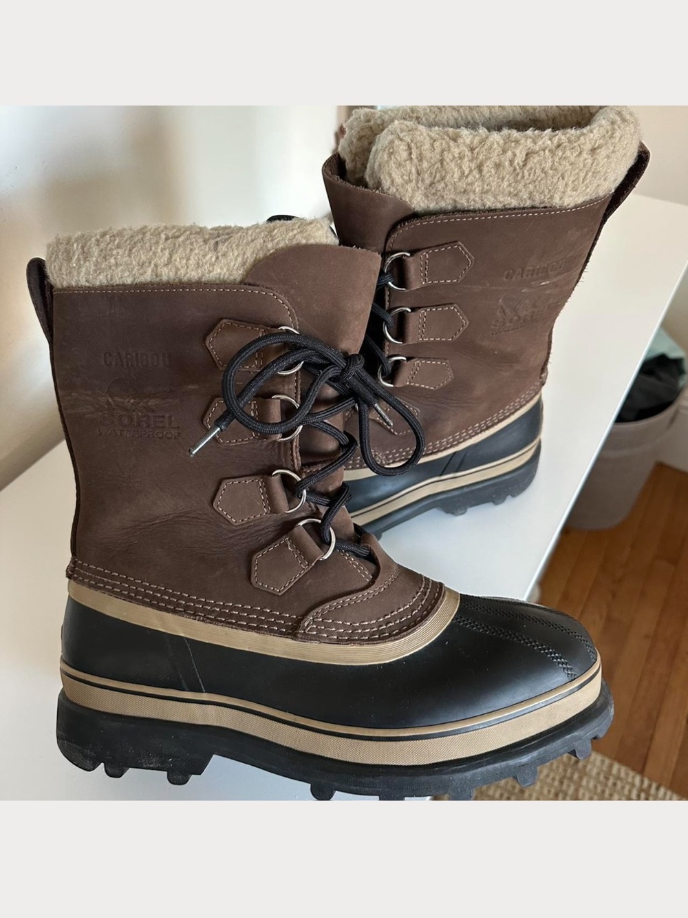 Sorel Men's Brown and Black Lace-Up Insulated Winter Boots